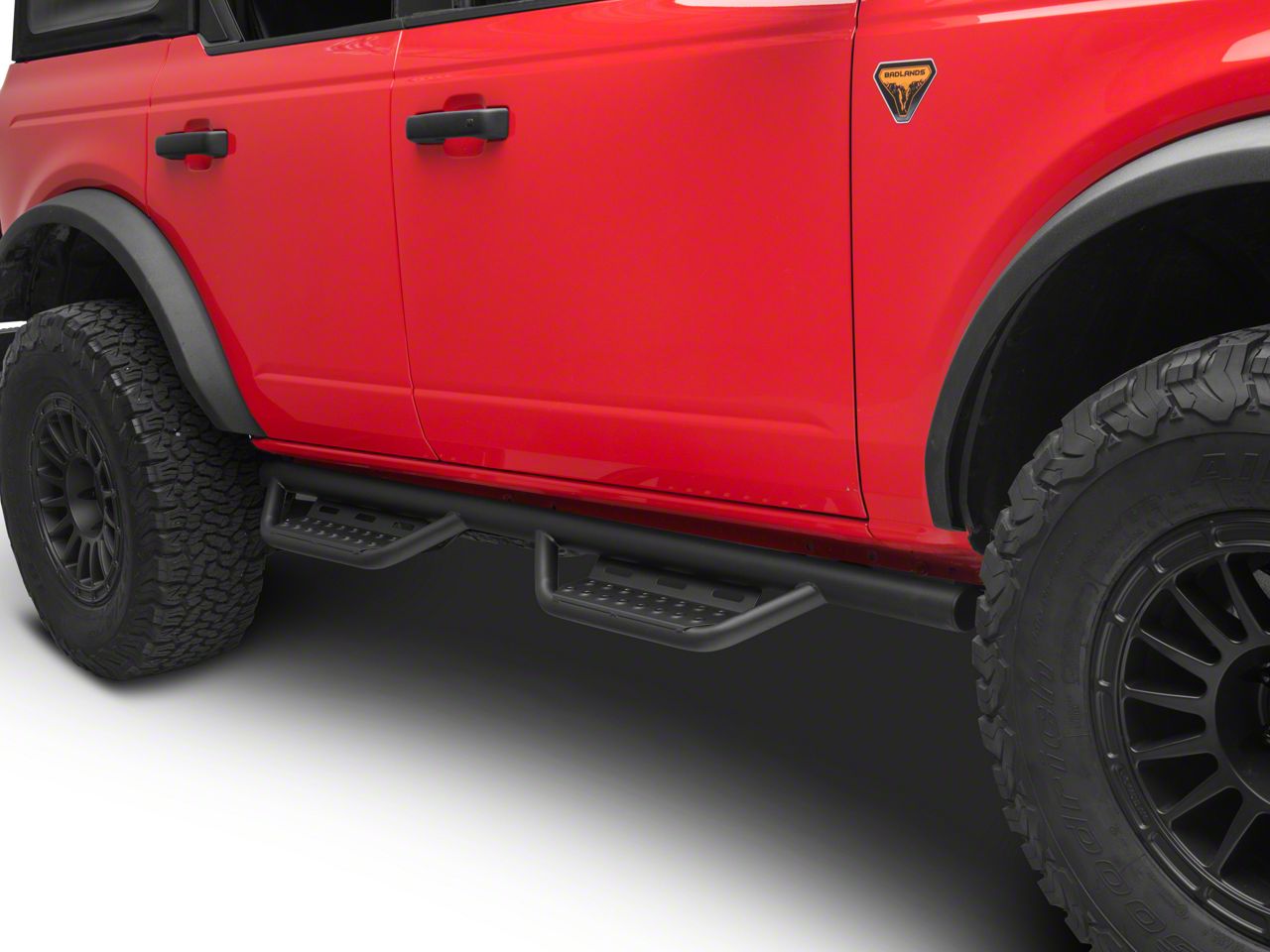 N-Fab Bronco Cab Length RS Nerf Side Step Bars; Textured Black 321417212  (21-24 Bronco 4-Door) - Free Shipping