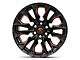 Fuel Wheels Flame Gloss Black Milled with Red Accents 6-Lug Wheel; 20x10; -18mm Offset (22-24 Bronco Raptor)