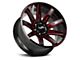 Off-Road Monster M25 Gloss Black Candy Red Milled 6-Lug Wheel; 20x10; -19mm Offset (22-24 Bronco Raptor)