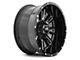 Hardrock Offroad Spine Xposed Gloss Black Milled 6-Lug Wheel; 20x10; -19mm Offset (22-24 Bronco Raptor)