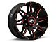 XF Offroad XF-218 Gloss Black Red Milled 6-Lug Wheel; 20x9; 12mm Offset (22-24 Bronco Raptor)