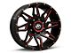 XF Offroad XF-218 Gloss Black Red Milled 6-Lug Wheel; 20x9; 12mm Offset (22-24 Bronco Raptor)