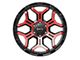 RTX Offroad Wheels Goliath Gloss Black Machined Red Spokes 6-Lug Wheel; 18x9; 0mm Offset (22-24 Bronco Raptor)