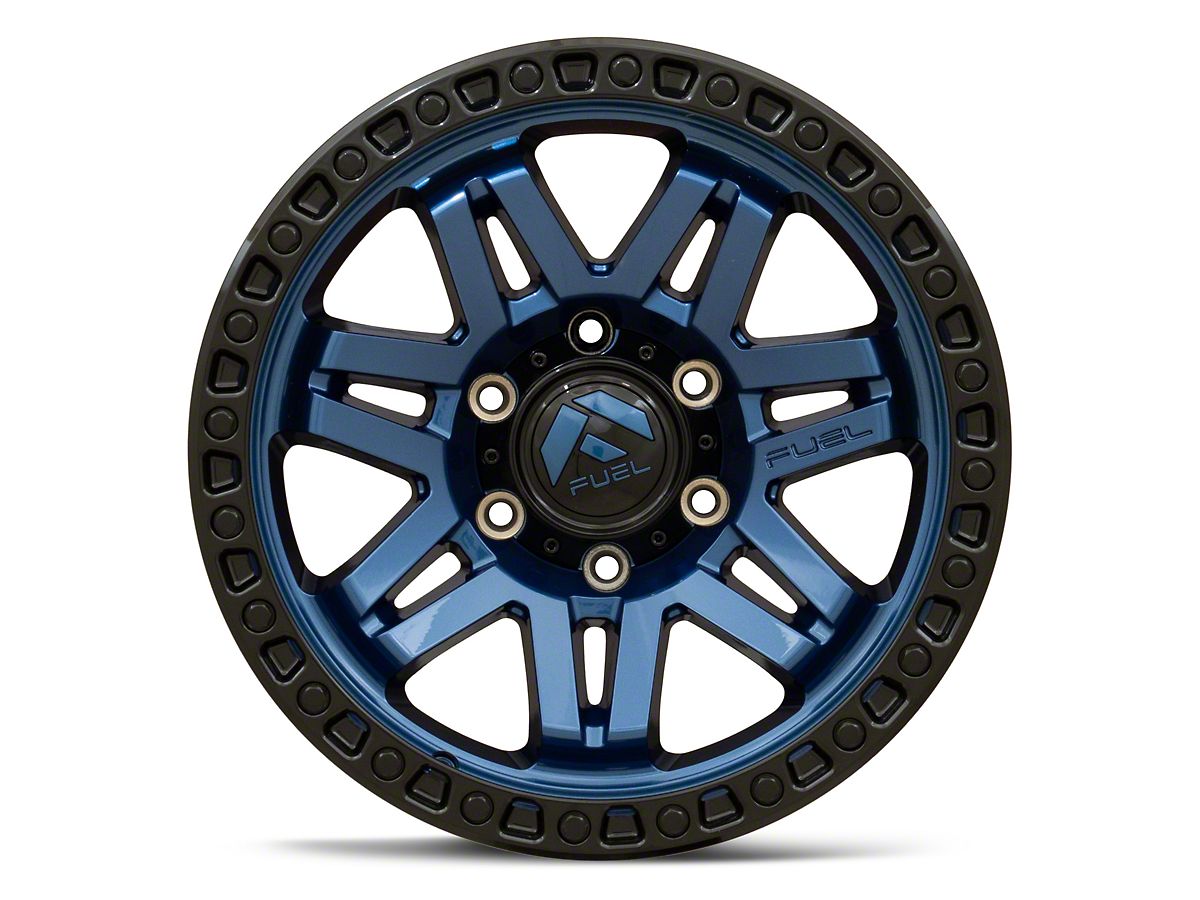 Fuel Wheels Bronco Syndicate Dark Blue with Black Ring 6-Lug Wheel; 17x9;  1mm Offset D81317908450 (21-24 Bronco, Excluding Raptor) - Free Shipping