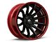 Fuel Wheels Fusion Forged Burn Matte Black with Candy Red Lip 6-Lug Wheel; 20x10; -18mm Offset (22-24 Bronco Raptor)