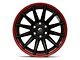 Fuel Wheels Fusion Forged Burn Matte Black with Candy Red Lip 6-Lug Wheel; 20x10; -18mm Offset (22-24 Bronco Raptor)