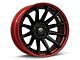 Fuel Wheels Fusion Forged Burn Matte Black with Candy Red Lip 6-Lug Wheel; 20x10; -18mm Offset (22-24 Bronco Raptor)