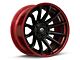 Fuel Wheels Fusion Forged Burn Matte Black with Candy Red Lip 6-Lug Wheel; 24x12; -44mm Offset (21-24 Bronco, Excluding Raptor)