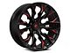 Fuel Wheels Flame Gloss Black Milled with Candy Red 6-Lug Wheel; 20x9; 1mm Offset (21-24 Bronco, Excluding Raptor)