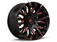 Fuel Wheels Quake Gloss Black Milled with Red Tint 6-Lug Wheel; 20x9; 1mm Offset (21-24 Bronco, Excluding Raptor)