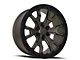 Bronco Replica Satin Black with Gray Ring 6-Lug Wheel; 17x9; 18mm Offset (21-24 Bronco, Excluding Raptor)