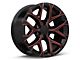 PR177 Gloss Black Red Milled 6-Lug Wheel; 20x9; 24mm Offset (21-24 Bronco, Excluding Raptor)