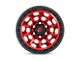 Fuel Wheels Covert Candy Red with Black Bead Ring 6-Lug Wheel; 17x9; -12mm Offset (22-24 Bronco Raptor)