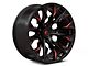 Fuel Wheels Flame Gloss Black Milled with Candy Red 6-Lug Wheel; 22x10; -18mm Offset (21-24 Bronco, Excluding Raptor)