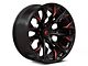 Fuel Wheels Flame Gloss Black Milled with Candy Red 6-Lug Wheel; 22x12; -44mm Offset (22-24 Bronco Raptor)