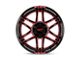 Moto Metal Folsom Gloss Black Milled with Red Tint 6-Lug Wheel; 20x10; -18mm Offset (22-24 Bronco Raptor)