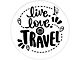 Live Love Travel Spare Tire Cover with Camera Cutout; Black (21-24 Bronco)