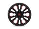 Fuel Wheels Flame Gloss Black Milled with Candy Red 6-Lug Wheel; 20x9; 1mm Offset (22-24 Bronco Raptor)