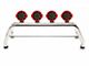 Classic Roll Bar with 7-Inch Red Round LED Lights; Stainless Steel (17-24 Titan)