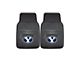 Vinyl Front Floor Mats with BYU Logo; Black (Universal; Some Adaptation May Be Required)