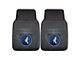 Vinyl Front Floor Mats with Minnesota Timberwolves Logo; Black (Universal; Some Adaptation May Be Required)