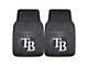 Vinyl Front Floor Mats with Tampa Bay Rays Logo; Black (Universal; Some Adaptation May Be Required)