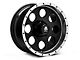 Mammoth 8 Simulated Beadlock Style Black Wheel; 16x8; 0mm Offset (87-95 Jeep Wrangler YJ)