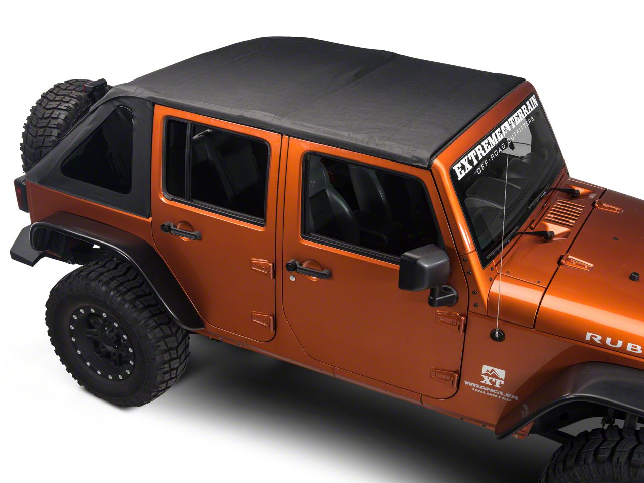 Jeep Wrangler Frameless Trail Soft Top; Black Diamond (07-18 Jeep Wrangler  JK 4-Door) - Free Shipping
