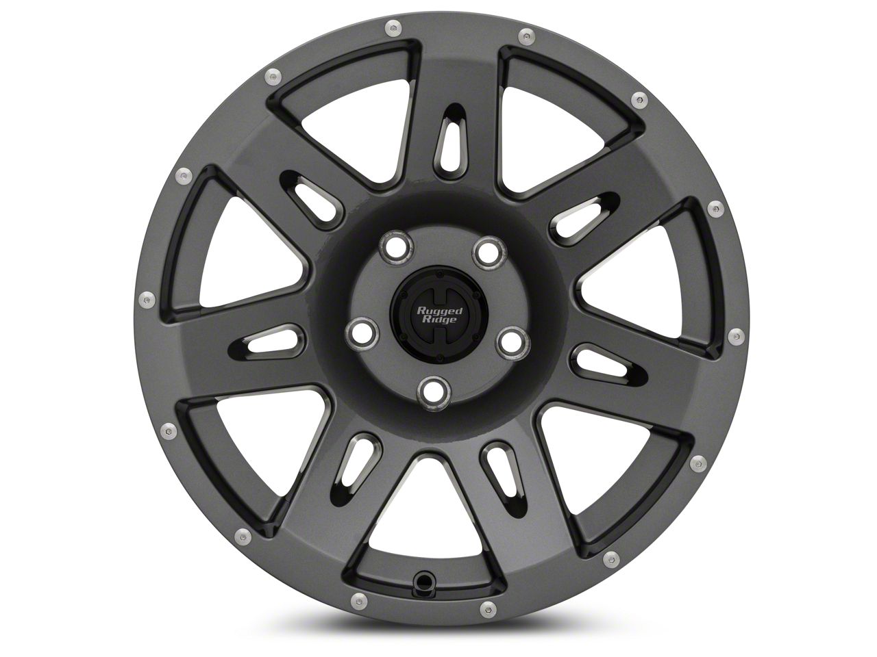 Rugged Ridge Jeep Wrangler XHD Gunmetal Gray Wheel; 17x9; -12mm Offset  15301.30 (18-24 Jeep Wrangler JL) - Free Shipping