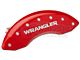 MGP Brake Caliper Covers with Jeep Wrangler Logo; Red; Front Only (87-06 Jeep Wrangler YJ & TJ)