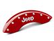 MGP Brake Caliper Covers with Jeep Logo; Red; Front and Rear (07-18 Jeep Wrangler JK)