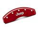 MGP Brake Caliper Covers with Jeep Logo; Red; Front and Rear (07-18 Jeep Wrangler JK)