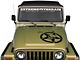 SEC10 Skull Star Hood Decal; Matte Black (66-24 Jeep CJ5, CJ7, Wrangler YJ, TJ, JK & JL)