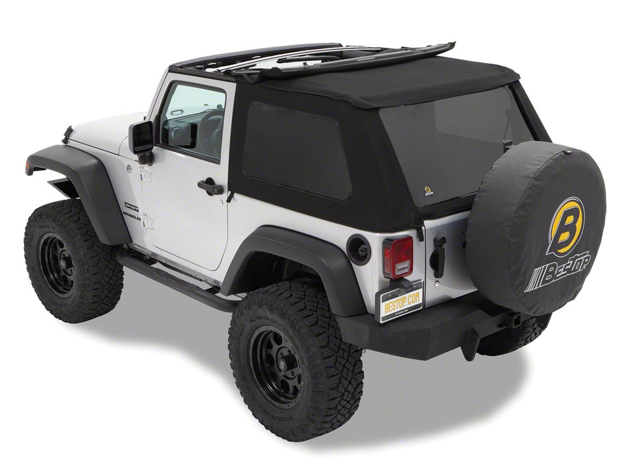 Bestop Jeep Wrangler Trektop NX Soft Top; Black Twill 56922-17 (07-18 Jeep  Wrangler JK 2-Door) - Free Shipping