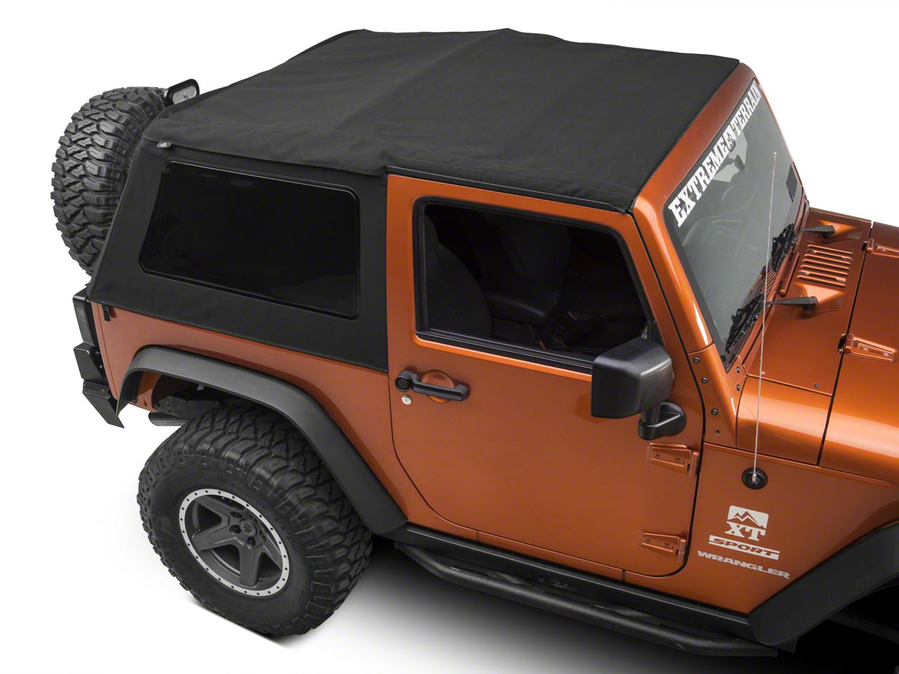 Bestop Jeep Wrangler Trektop NX Glide Soft Top; Black Twill 54922-17 (07-18 Jeep  Wrangler JK 2-Door) - Free Shipping