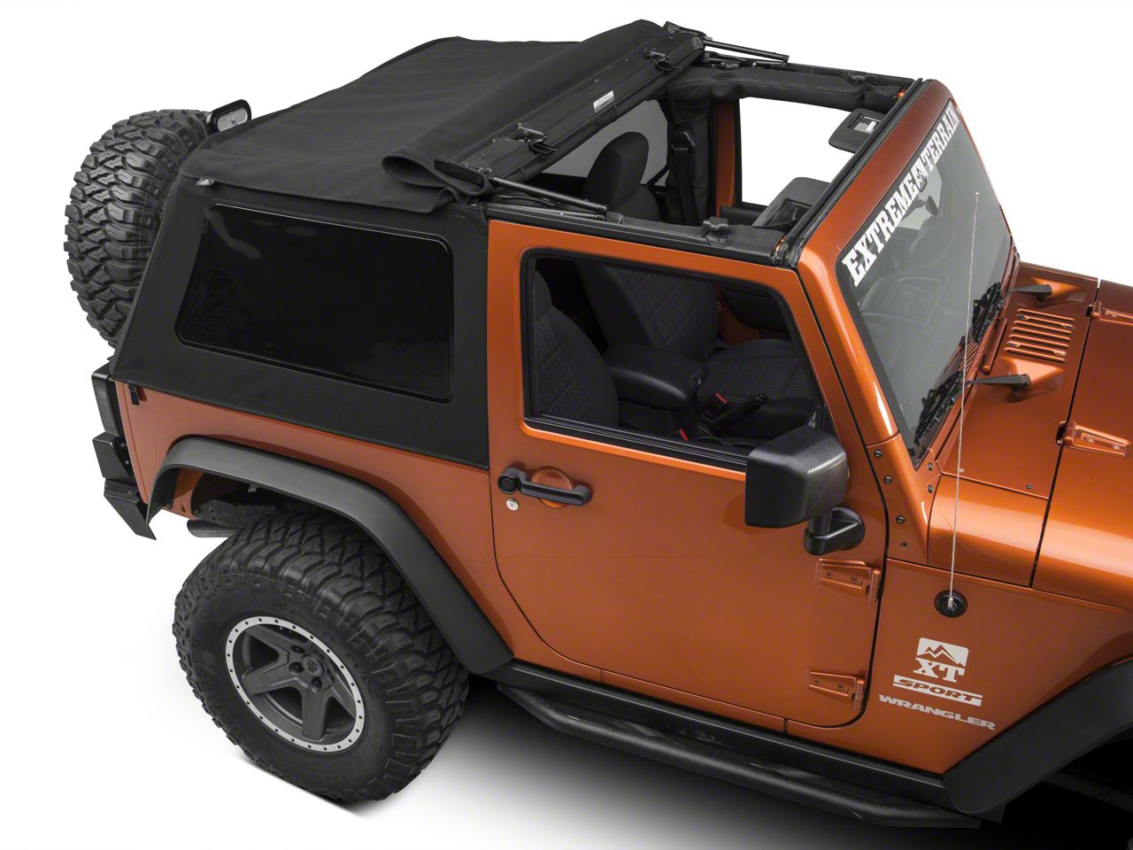 Bestop Jeep Wrangler Trektop NX Glide Soft Top; Black Twill 54922-17 (07-18 Jeep  Wrangler JK 2-Door) - Free Shipping