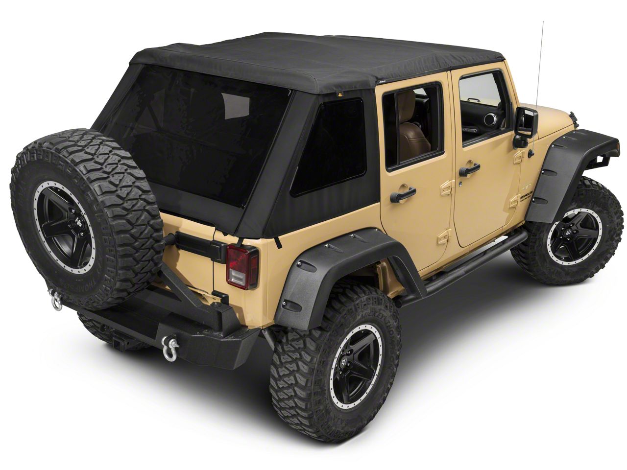 Bestop Jeep Wrangler Trektop NX Glide Soft Top; Black Twill 54923-17 (07-18 Jeep  Wrangler JK 4-Door) - Free Shipping