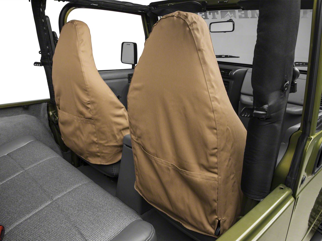 Covercraft Seat Saver Polycotton Custom Front Row Seat Covers Tan 97 06 Jeep Wrangler TJ