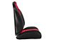 Corbeau Baja RS Suspension Seats; Black Vinyl/Red Cloth; Pair (Universal; Some Adaptation May Be Required)