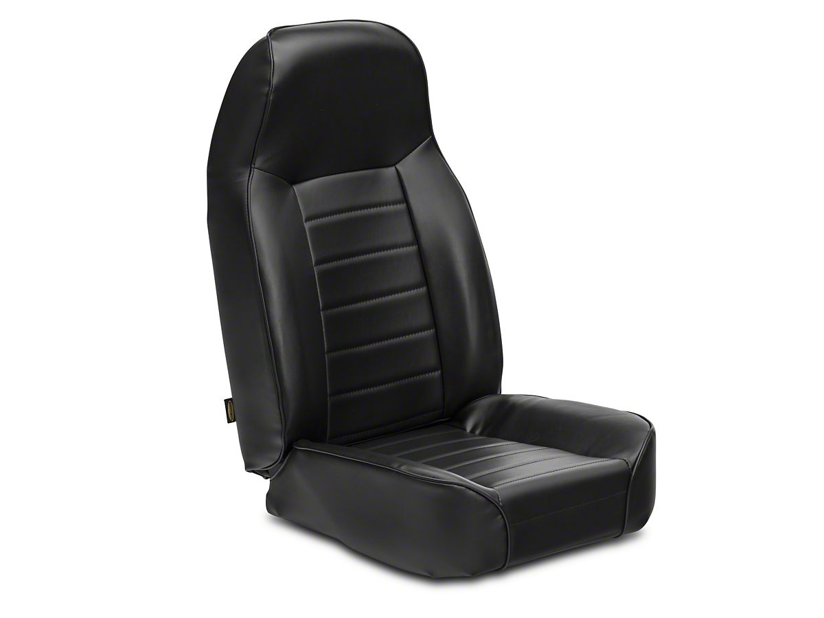 Smittybilt Jeep Wrangler Standard Front Bucket Seat; Black Vinyl 44901  (76-06 Jeep CJ5, CJ7, Wrangler YJ & TJ)