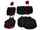 Rugged Ridge Neoprene Rear Seat Cover; Black/Red (07-18 Jeep Wrangler JK 4-Door)