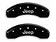 MGP Brake Caliper Covers with Jeep Grille Logo; Black; Front and Rear (03-06 Jeep Wrangler TJ w/ Rear Disc Brakes)