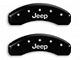 MGP Brake Caliper Covers with Jeep Logo; Black; Front and Rear (07-18 Jeep Wrangler JK)