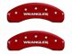 MGP Brake Caliper Covers with MOPAR Logo; Red; Front and Rear (03-06 Jeep Wrangler TJ w/ Rear Disc Brakes)