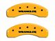 MGP Brake Caliper Covers with MOPAR Logo; Yellow; Front and Rear (03-06 Jeep Wrangler TJ w/ Rear Disc Brakes)