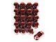 Rugged Ridge Red Acorn Lug Nut Kit; 1/2-Inch x 20; Set of 20 (07-18 Jeep Wrangler JK)