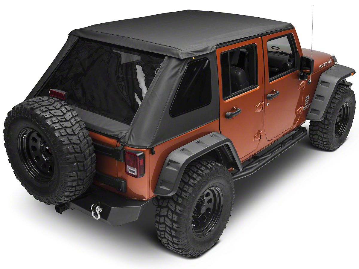 Bestop Jeep Wrangler Trektop NX Soft Top; Black Diamond 56853-35 (07-18 Jeep  Wrangler JK 4-Door) - Free Shipping