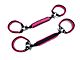 RedRock Front Rollbar Paracord Grab Handles with D-Rings; Black and Pink (07-18 Jeep Wrangler JK)