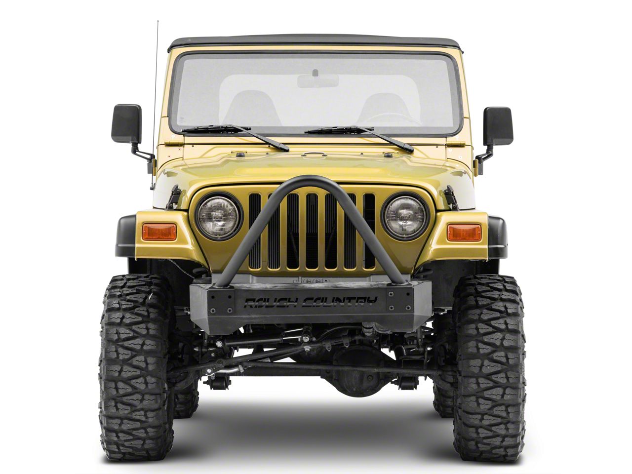 Rough Country Jeep Wrangler Stubby Front Bumper Stinger Bar 1013 (87-06 Jeep  Wrangler YJ u0026 TJ)