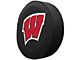 University of Wisconsin W Spare Tire Cover with Camera Port; Black (18-24 Jeep Wrangler JL)